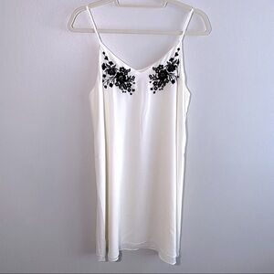 Mi Ami Off White Floral Embroidered Dress